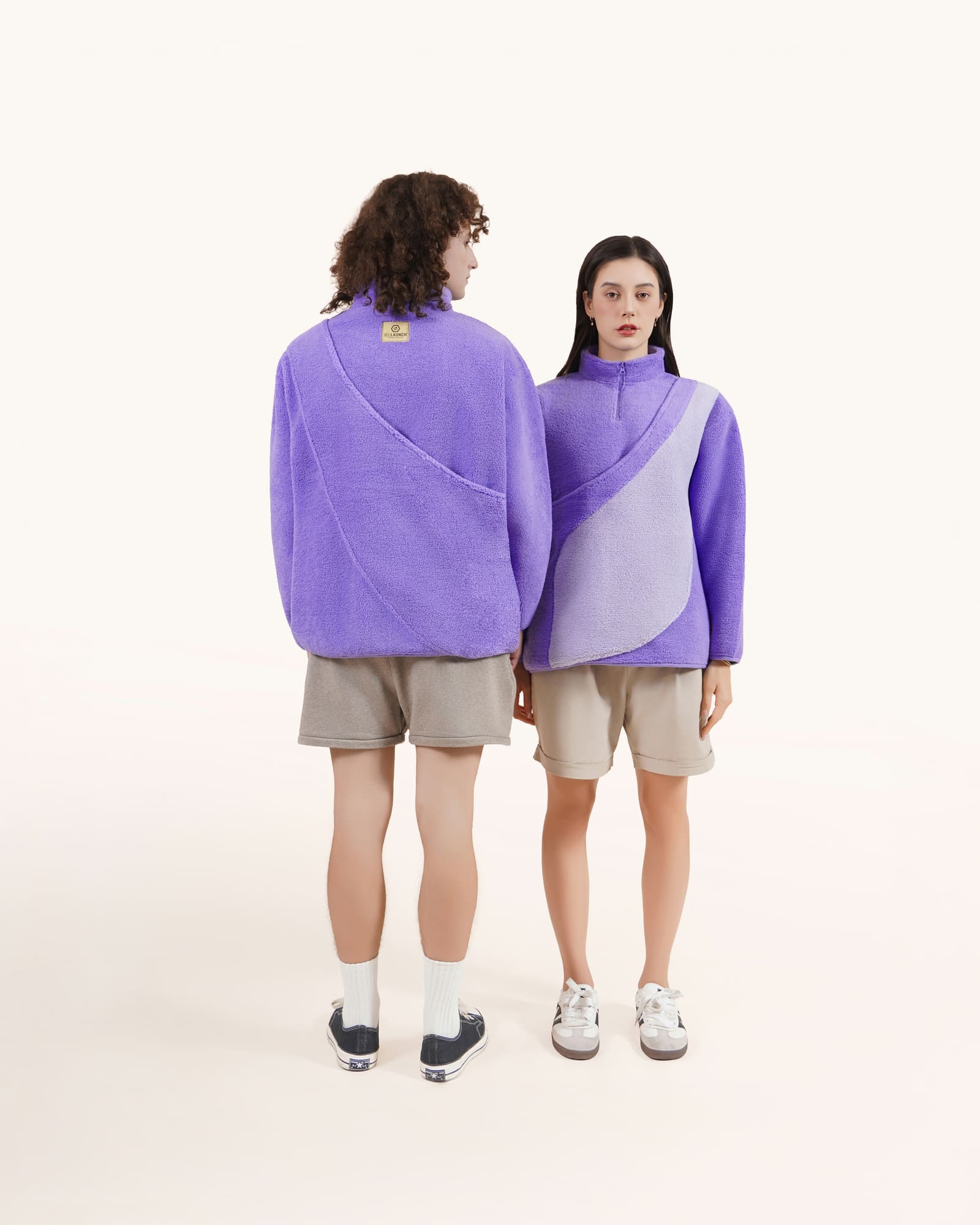 Lavender Purple, Unisex - Fleece Sweater with Kangaroo pouch pet