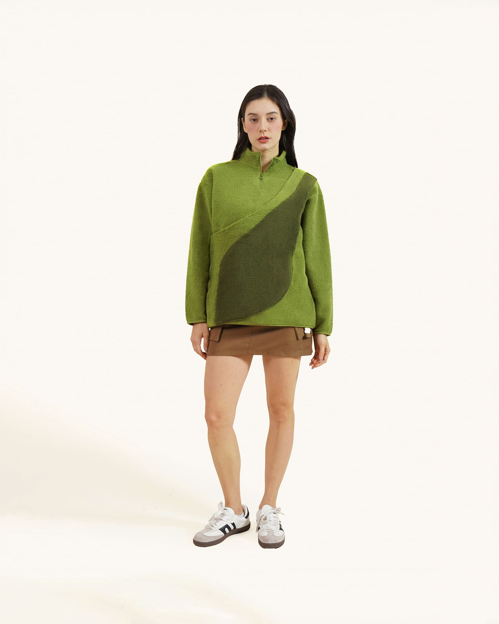 Olive Green, Unisex - Fleece Sweater with Kangaroo pouch pet