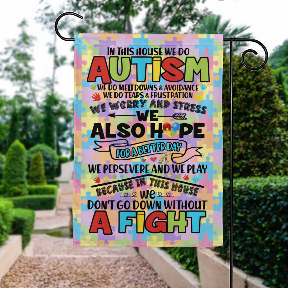 Autism Awareness House Flag, Garden Flag Double Sided (B –