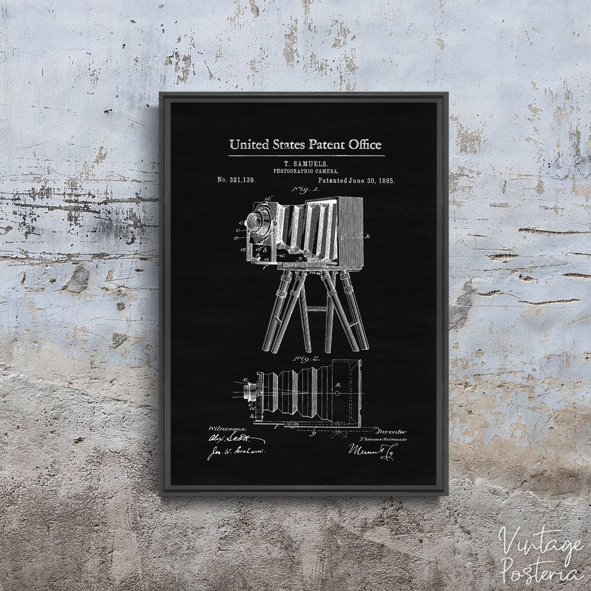  Photographic Camera Samueles Patent Vintage Poster, Vintage Wall Decoration, Automotive Patent, Sketch Wall Decor