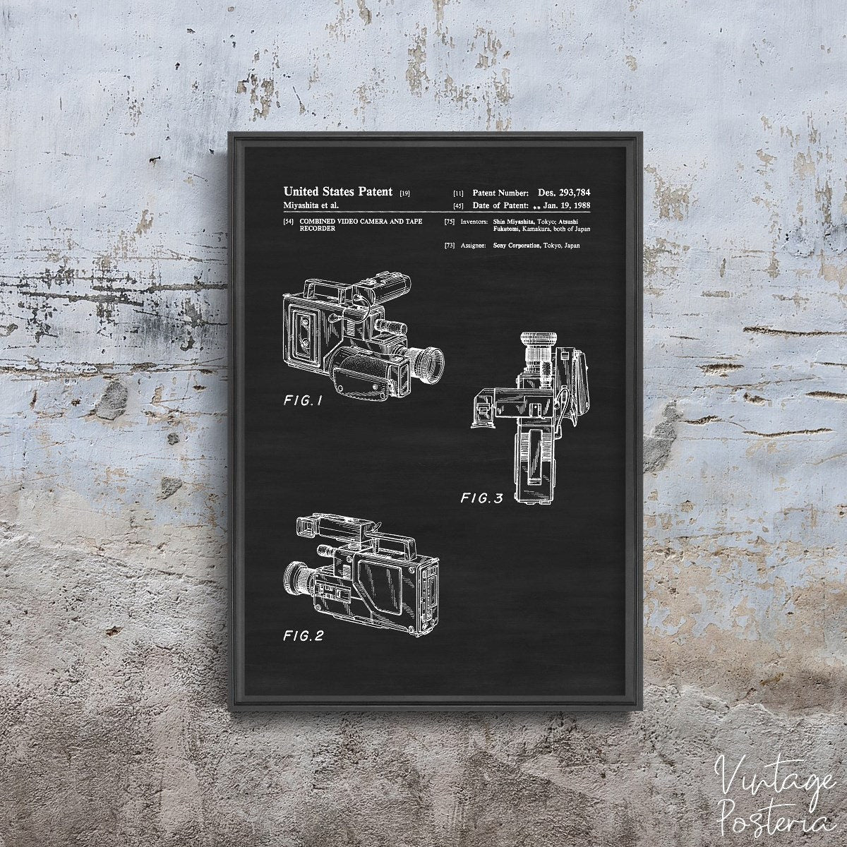  Video Camera Patent United States Print Vintage Poster, Aesthetic Wall Hangings, Airplanes Patent , Drawing Wall Art