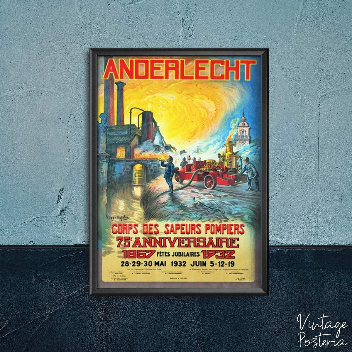  Vintage Fireman Print Retro Fireman Vintage Poster, Vintage Pattern, Retro , Symbolic Poster