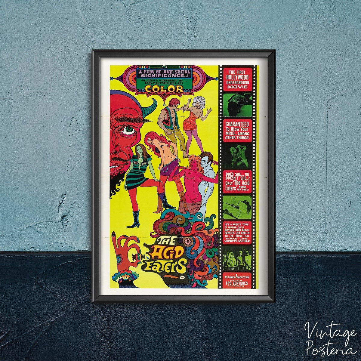  Art Quality Movie Print Acid Eaters Vintage Poster, Vintage Pattern, Advertising Poster, Old Movie Wall Hanging