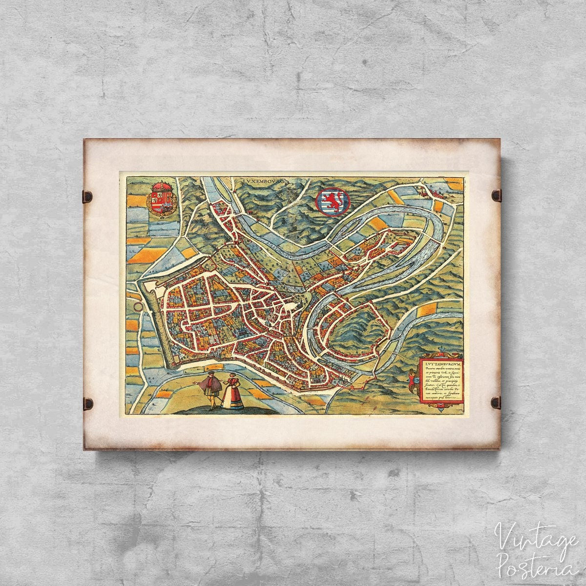  Old Map of Luxemburg Vintage Poster, Painting Print, Antique Map, Vintage Art